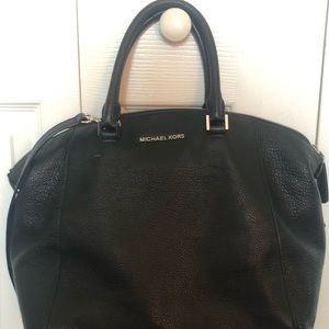 Michael Kors large cross body black leather bag